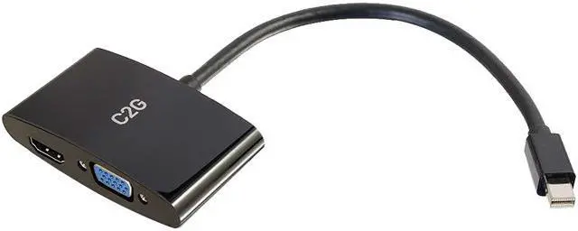 Main image of C2g 8In Mini Displayport To 4K Hdmi Or Vga Adapter - Black