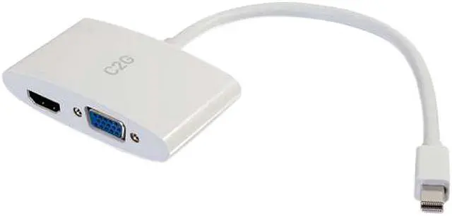 Main image of C2G 8in Mini DisplayPort to 4K HDMI or VGA Adapter - White