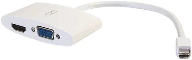 Alt view image 2 of 4 - C2G 8in Mini DisplayPort to 4K HDMI or VGA Adapter - White