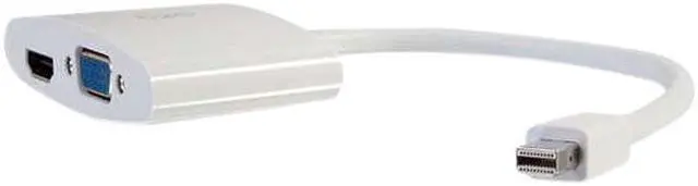 Alt view image 3 of 4 - C2G 8in Mini DisplayPort to 4K HDMI or VGA Adapter - White