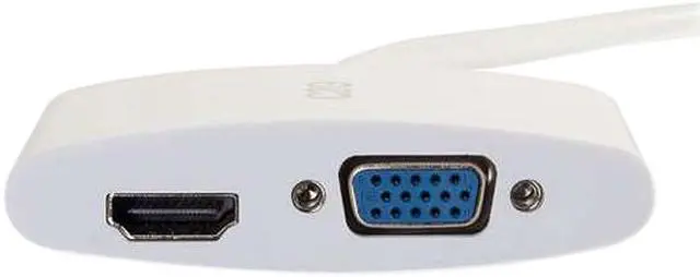 Alt view image 4 of 4 - C2G 8in Mini DisplayPort to 4K HDMI or VGA Adapter - White