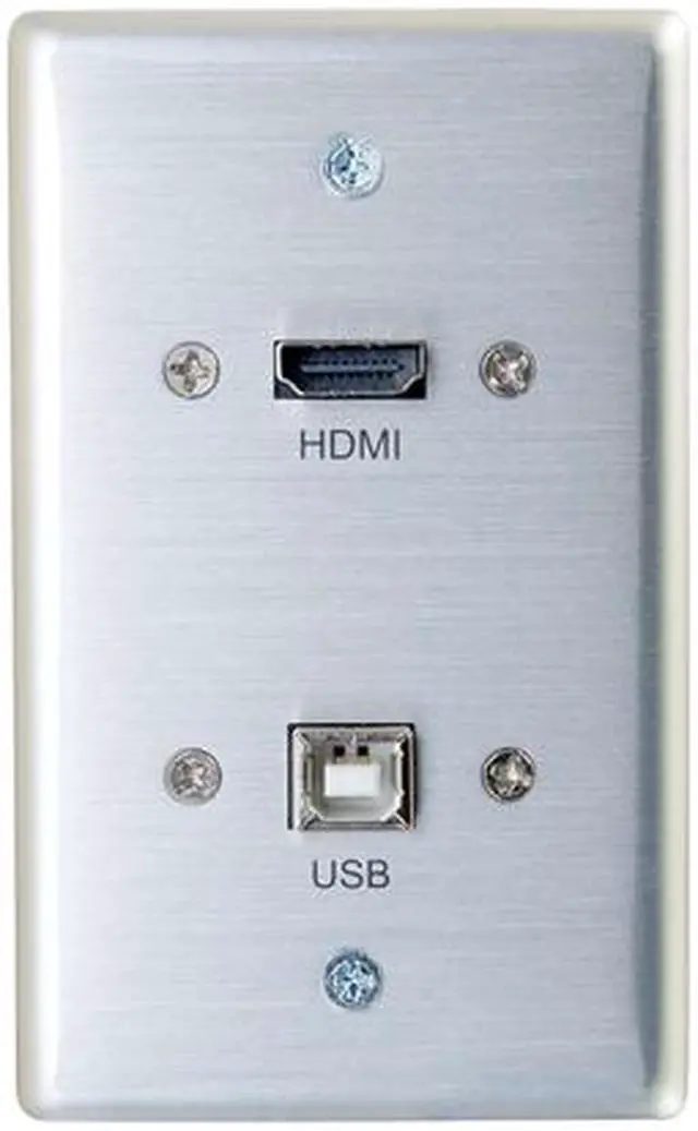 Alt view image 2 of 4 - C2G/Cables to Go 39874 HDMI and USB Pass Through Single Gang Wall Plate, Brushed Aluminum
