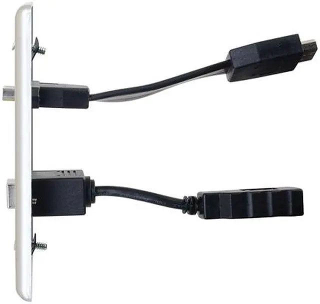 Alt view image 3 of 4 - C2G/Cables to Go 39874 HDMI and USB Pass Through Single Gang Wall Plate, Brushed Aluminum