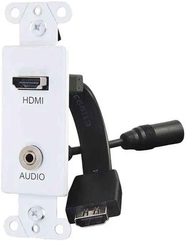 Main image of C2G 39872 HDMI and 3.5mm Audio Pass Through Decorative Wall Plate, White