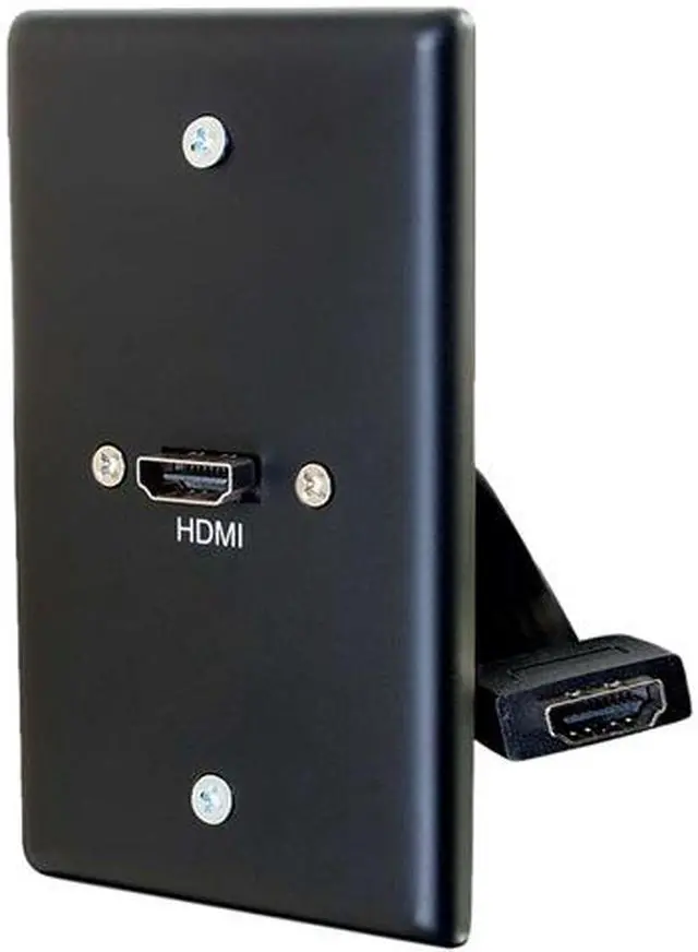 Main image of C2G 39878 HDMI Pass Through Single Gang Wall Plate, Black