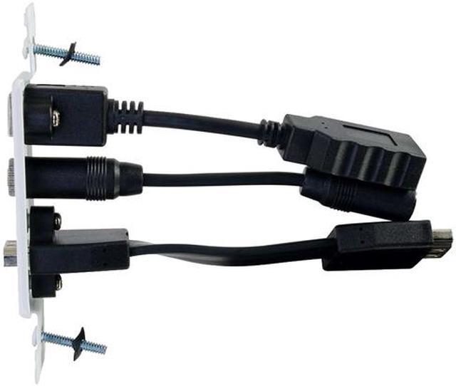 Alt view image 3 of 4 - HDMI&REG;, USB AND 3.5MM AUDIO PASS THROUGH DECORATIVE WALL PLATE - WHITE