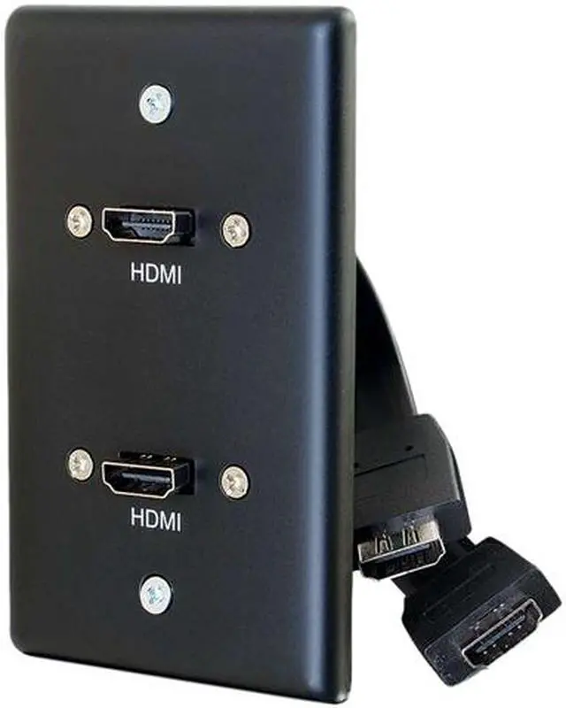 Main image of C2G 39879 Dual HDMI Pass Throuigh Single Gang Wall Plate, Black