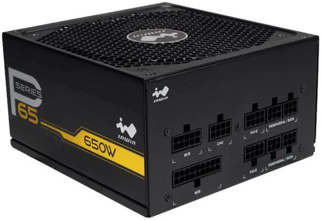 Alt view image 3 of 9 - InWin P Series P65 650W SECC ATX12V EPS12V APFC 80 PLUS Gold certified Full Modular Power Supply