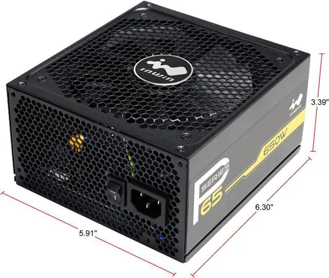 Alt view image 2 of 9 - InWin P Series P65 650W SECC ATX12V EPS12V APFC 80 PLUS Gold certified Full Modular Power Supply