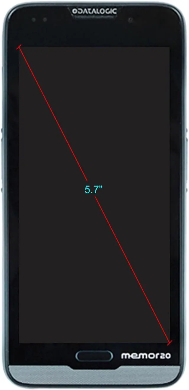 Alt view image 2 of 2 - DATALOGIC MEMOR 20 PDA MOBILE COMPUTER FULL TOUCH WIFILTE UNLTRA SLIM 2D IMAGER GREEN SPOT ANDROID V9 GMS BLACK BATTERY USB CABLE HAND STRAP