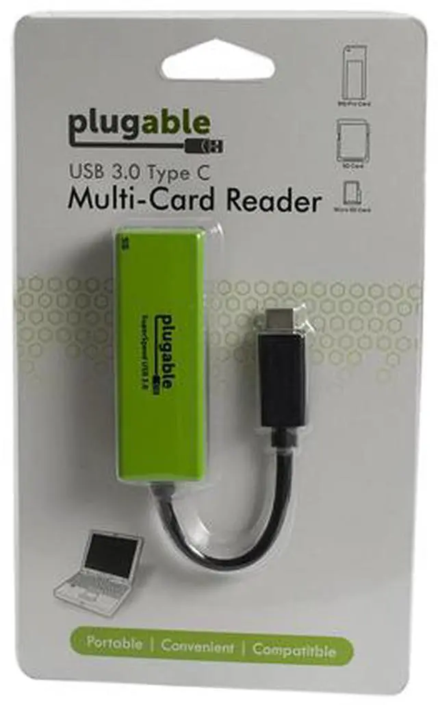 Alt view image 4 of 5 - Plugable USB C SD Card Reader - USB C Card Reader for SD, Micro SD, MMC, or MS Cards (Compatible with Thunderbolt and USB C 2017 2018 2019 MacBook Pro, 2018 MacBook Air, 12 Inch Retina MacBook)