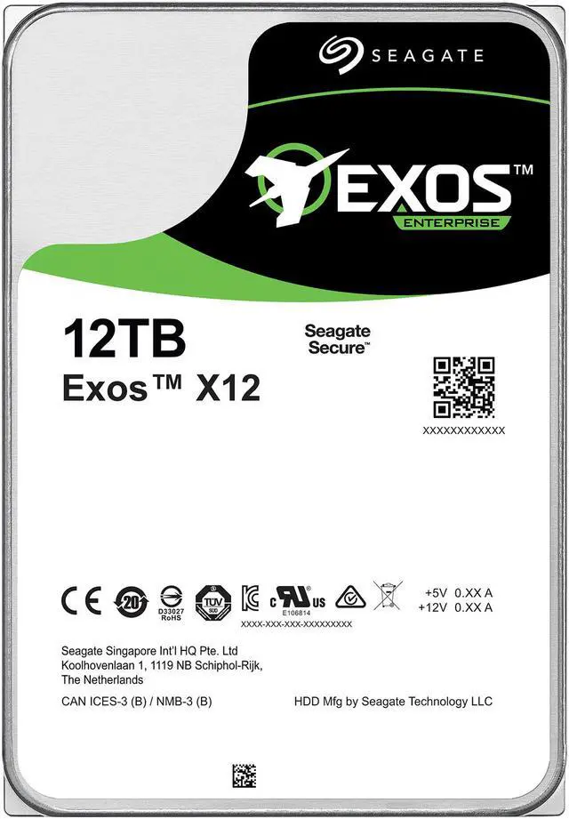 Alt view image 2 of 6 - Seagate Exos X12 12TB SAS 12Gb/s 3.5in Enterprise HDD ST12000NM0027 2A1201-001 OEM