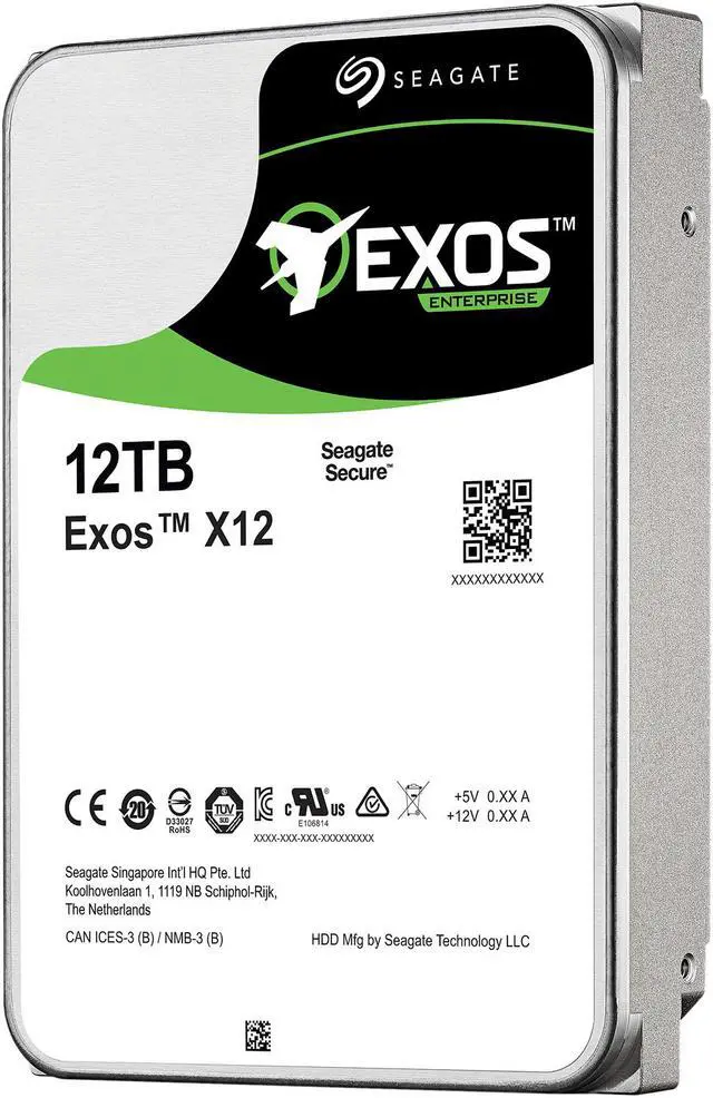 Alt view image 3 of 6 - Seagate Exos X12 12TB SAS 12Gb/s 3.5in Enterprise HDD ST12000NM0027 2A1201-001 OEM