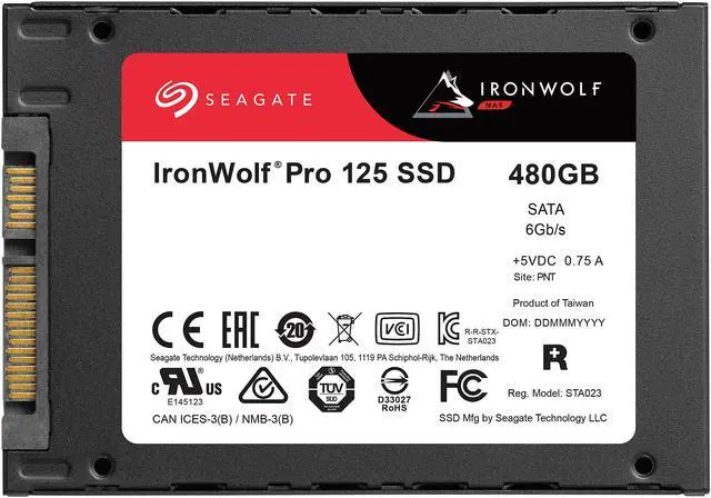Alt view image 4 of 6 - Seagate IronWolf Pro 125 SSD 480GB NAS Internal Solid State Drive - 2.5 Inch SATA 6Gb/s Speeds up to 545 MB/s, 1 DWPD Endurance and 24x7 Performance for Creative Pro, and SMB (ZA480NX1A001)