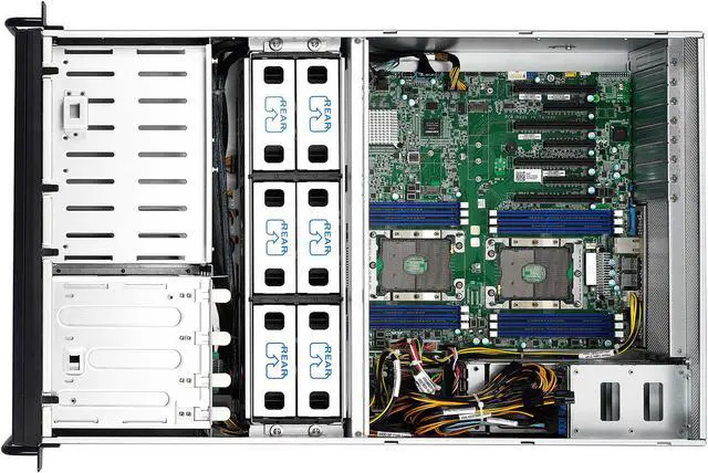 Alt view image 7 of 8 - Tyan System B7100F48BV10HR-N 4U RM Dual Socket Xeon 10x2.5 inch Hot-Swap HDD/SSD Brown Box