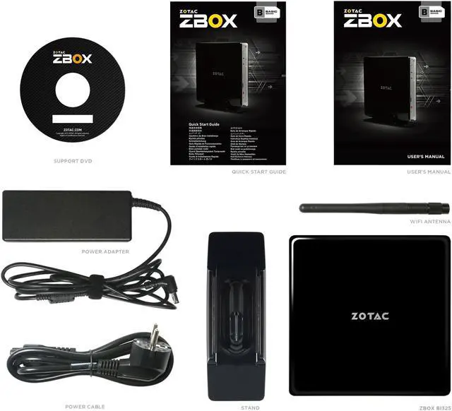Alt view image 9 of 10 - ZOTAC ZBOX BI325 Mini PC, ZBOX-BI325-U, Intel N3160 Quad-Core CPU Intel HD Graphics Whisper Quiet Ultra Compact Barebones No Memory/Storage/OS
