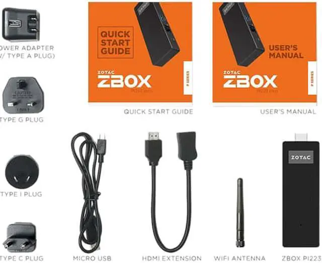 Alt view image 12 of 14 - Zotac System ZBOX-PI223-W2B Atom x5-Z8350 2GB DDR3L 32GB Intel HD HDMI Windows 10