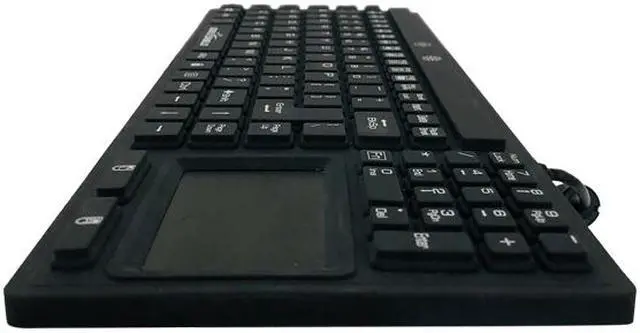 Alt view image 2 of 2 - Seal-Touch Glow Washable Backlit Silicone All-in-One Keyboard with Built-in Touchpad Pointing Device, Backlight, Dishwasher Safe, Antimicrobial (USB) (Black)| S108PG