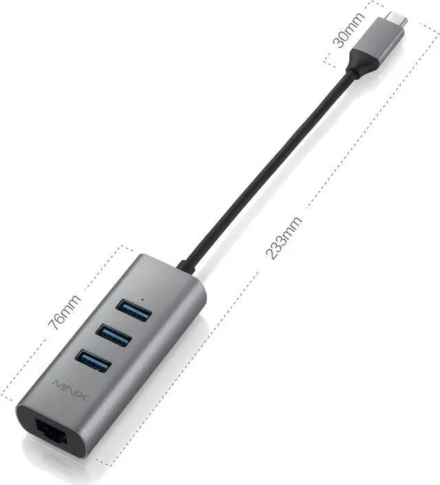 Alt view image 4 of 4 - OEM Production Accessory NEO C-UEGR USB-C 3xUSB 3.0 LAN 4 Ports Gray