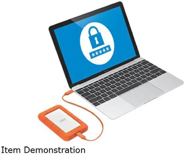 Alt view image 9 of 14 - LaCie Rugged Secure USB-C 2TB All-Terrain Encrypted Portable Hard Drive Model STFR2000403