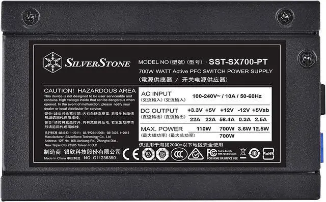 Alt view image 10 of 17 - 700W, SFX form factor, single +12V rails with 58.4A output, Silent 92mmFan with 18dBA, efficiency 80Plus Platinum certification, fully modular cable, 4x 6+2pin PCI-E, dual EPS 8pin