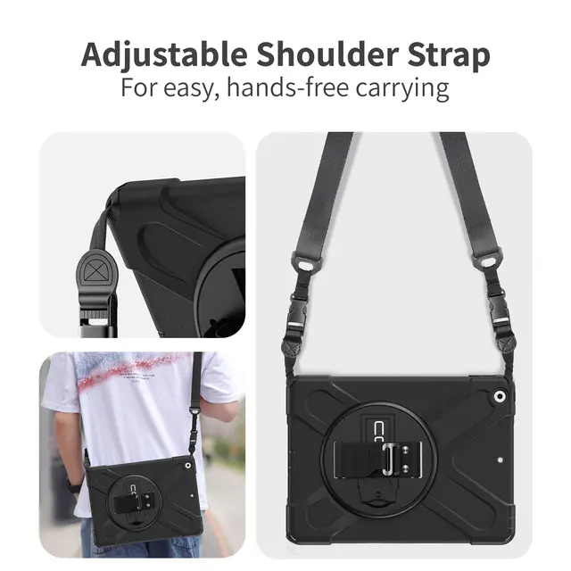 Alt view image 10 of 13 - CODi Rugged Case for iPad 9.7” (5th & 6th Generation) with Kickstand and Hand/Shoulder Strap