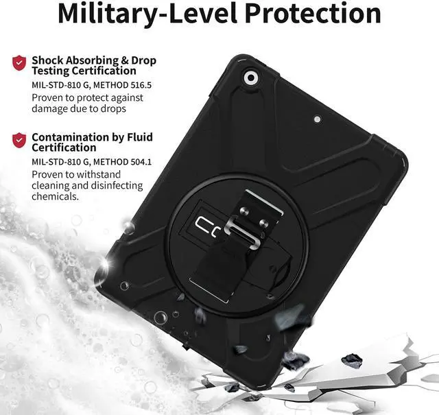 Alt view image 12 of 13 - CODi Rugged Case for iPad 9.7” (5th & 6th Generation) with Kickstand and Hand/Shoulder Strap