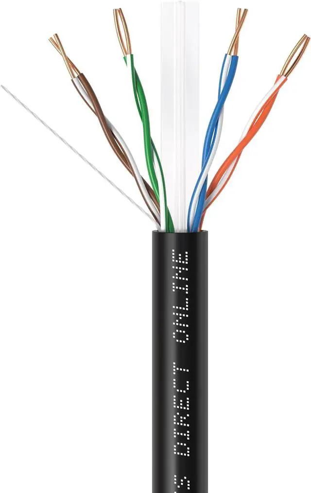 Alt view image 5 of 6 - Cables Direct Online CAT6 1000ft Solid Ethernet LAN Cable Copper Clad Aluminum (CCA) 23AWG High-Speed Network, Gaming, Streaming, and Office Use Black