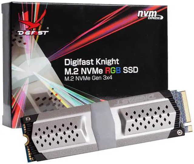 Alt view image 2 of 2 - Digifast DGFARGB1TM2KT3 Knight 1TB M.2 NVMe RGB Solid State Drive - Gen 3x4 PCIe, M.2 2280, Toshiba BiCS3 NAND