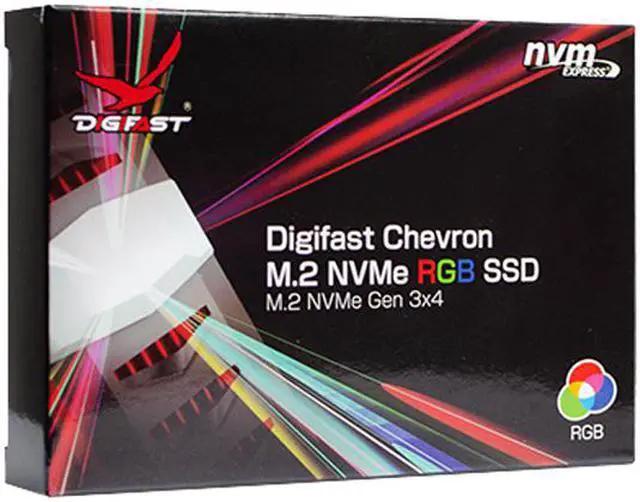 Alt view image 5 of 5 - Digifast DGFARGB1TM2CN3 Chevron 1TB M.2 NVMe RGB Solid State Drive - Gen 3x4 PCIe, M.2 2280, Toshiba BiCS3 NAND
