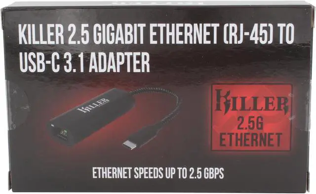 Alt view image 5 of 5 - Killer E3100 USB-C 3.1 to RJ-45 2.5Gbps Ethernet Adapter