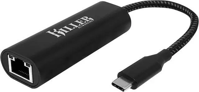 Alt view image 2 of 5 - Killer E3100 USB-C 3.1 to RJ-45 2.5Gbps Ethernet Adapter