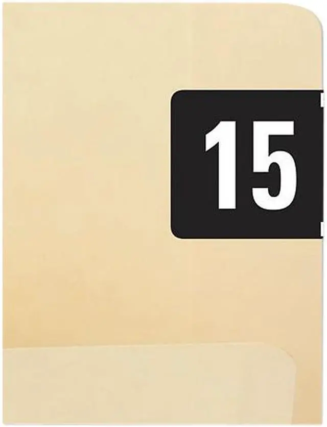 Main image of Smead Yearly End Tab File Folder Labels, 15, 0.75 X 1.5, Black, 500/Roll 68315