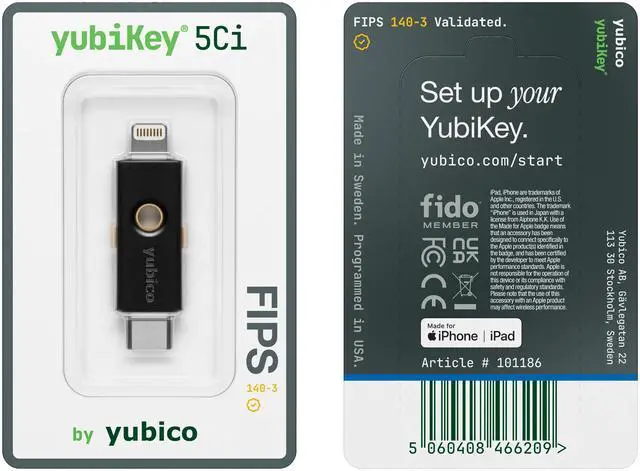Alt view image 6 of 7 - Yubico YubiKey 5Ci FIPS (140-3) Multi-Factor Authentication (MFA)