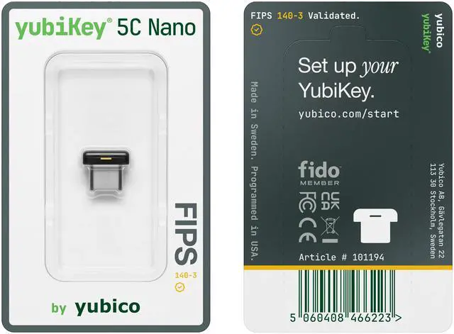 Alt view image 6 of 7 - Yubico YubiKey 5C Nano FIPS (140-3) Multi-Factor Authentication (MFA)