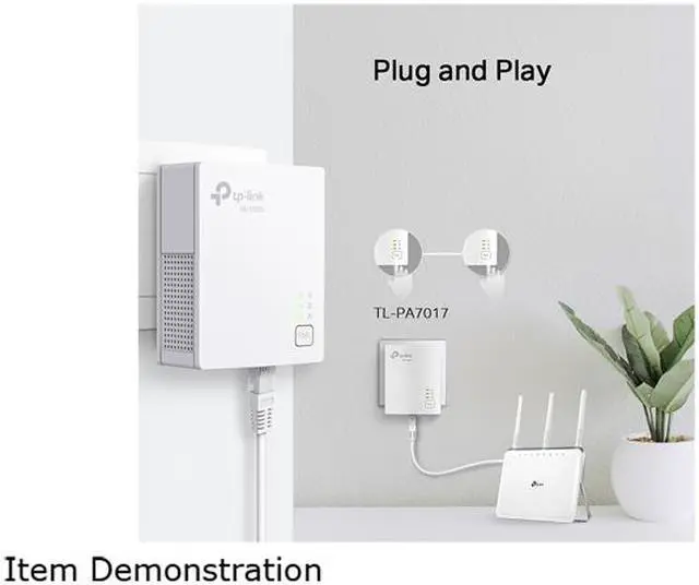 Alt view image 5 of 8 - TP-Link (TL-PA7017 KIT) AV1000 Gigabit Powerline Starter Kit - Bridge - GigE, HomePlug AV (HPAV), HomePlug AV (HPAV) 2.0 - Wall-Pluggable (Pack of 2)