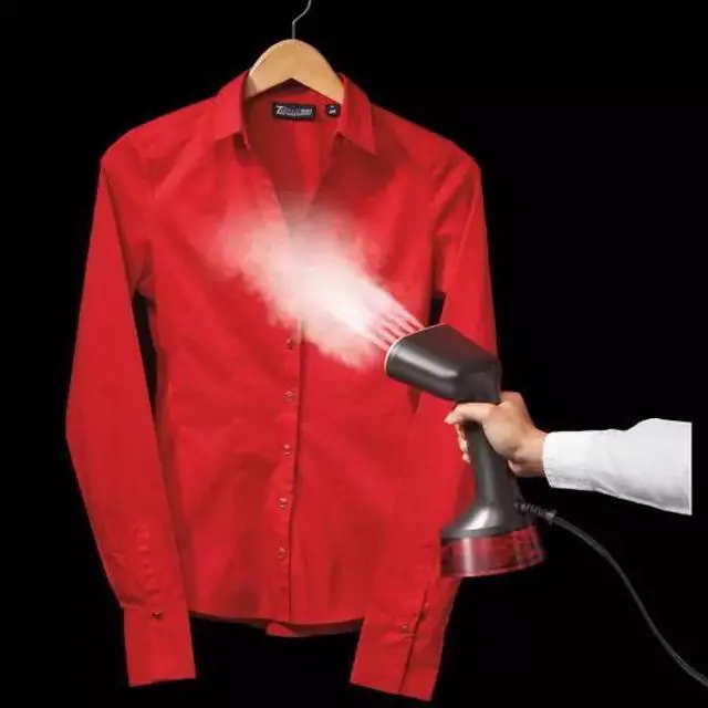 Alt view image 5 of 6 - chi handheld garment steamer for clothes 2 continuous steam modes, full-size 300 ml capacity water tank, ergonomic handle, 1600 watts, 10 cord, red (11590)