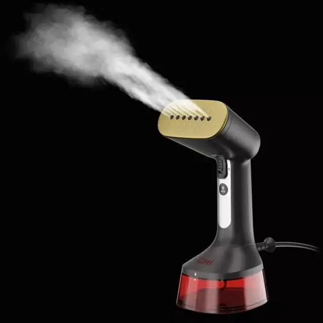Alt view image 6 of 6 - chi handheld garment steamer for clothes 2 continuous steam modes, full-size 300 ml capacity water tank, ergonomic handle, 1600 watts, 10 cord, red (11590)