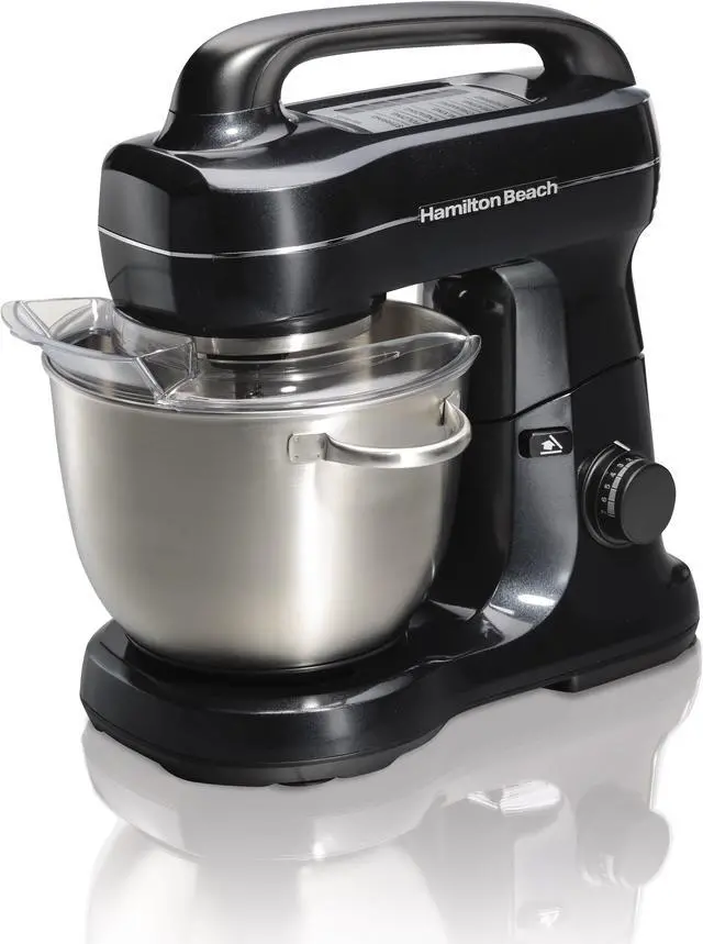Alt view image 4 of 10 - Hamilton Beach 63394 7 Speed Stand Mixer, Metalic Black