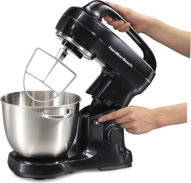 Alt view image 5 of 10 - Hamilton Beach 63394 7 Speed Stand Mixer, Metalic Black