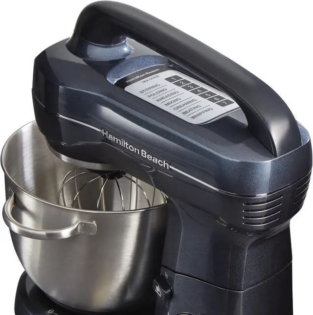 Alt view image 6 of 10 - Hamilton Beach 63394 7 Speed Stand Mixer, Metalic Black
