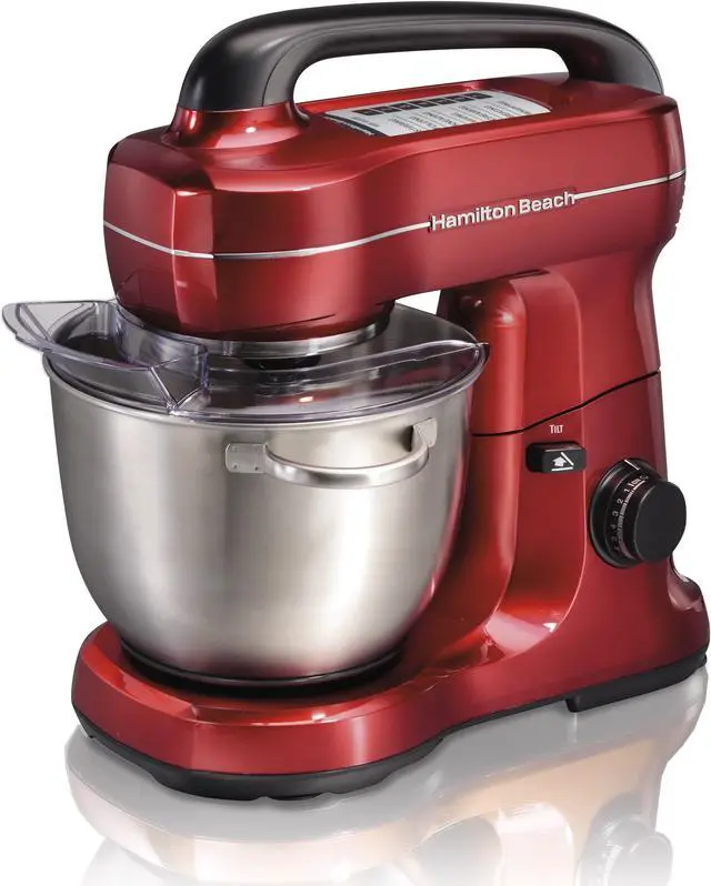 Alt view image 4 of 10 - Hamilton Beach 63395 7 Speed Stand Mixer, Metalic Red