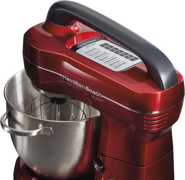 Alt view image 6 of 10 - Hamilton Beach 63395 7 Speed Stand Mixer, Metalic Red