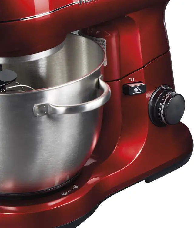 Alt view image 7 of 10 - Hamilton Beach 63395 7 Speed Stand Mixer, Metalic Red