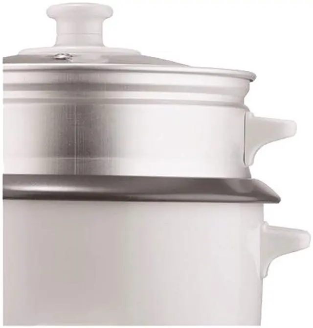 Alt view image 4 of 7 - Brentwood 4-Cup Uncooked Rice Cooker and Food Steamer, White TS-700S