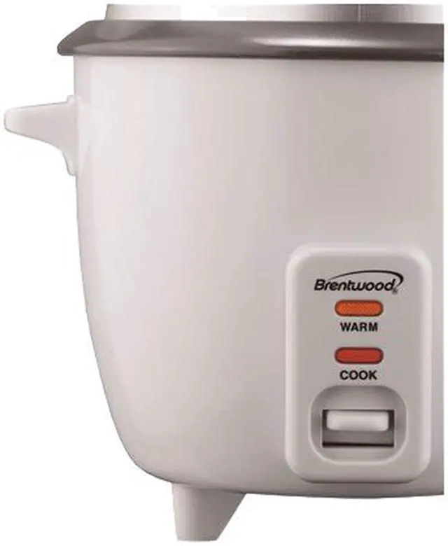 Alt view image 5 of 7 - Brentwood 4-Cup Uncooked Rice Cooker and Food Steamer, White TS-700S