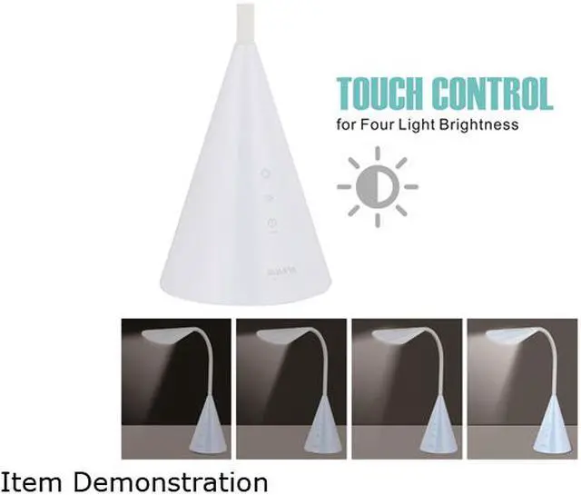 Alt view image 4 of 7 - LED Desk Lamp, Eye-caring Table Light with Touch Control, Reading Lamp with Natural Light- 8W and White