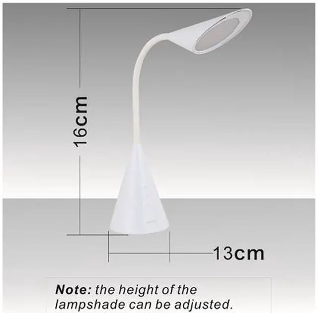 Alt view image 7 of 7 - LED Desk Lamp, Eye-caring Table Light with Touch Control, Reading Lamp with Natural Light- 8W and White