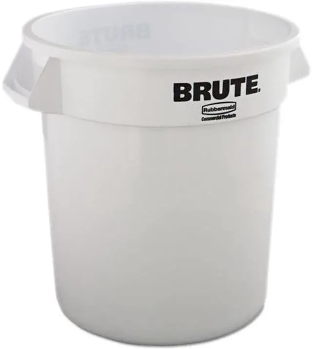 Main image of Rubbermaid Commercial Round Brute Container, Plastic, 10 Gal, White 2610WHI