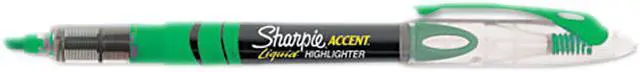 Main image of Sanford SAN1754468 - Sharpie Accent Liquid Pen Style Highlighter, Chisel Tip, Fluorescent Green, Dozen